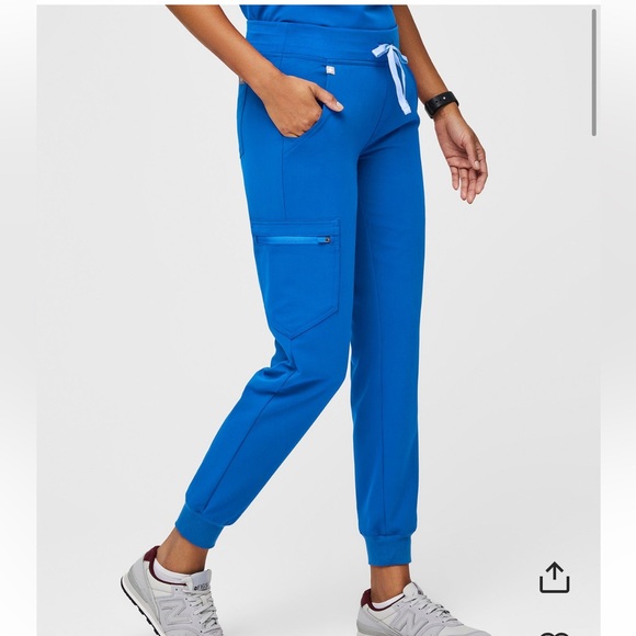 Figs Women’s Zamora Jogger Scrub Pants (S) in Royal Blue - Picture 2 of 2